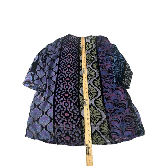 Soft Surroundings Top Womens Vistosa Tunic Beaded Boho Velvet Burnout Multi S - Picture 12 of 12